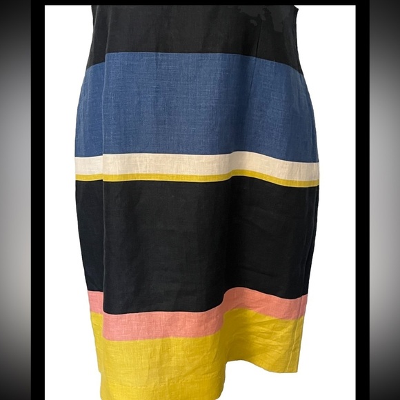 Hobbs London Ives Striped Flax/Linen Sheath Dress Size 8 EUC - Picture 7 of 9